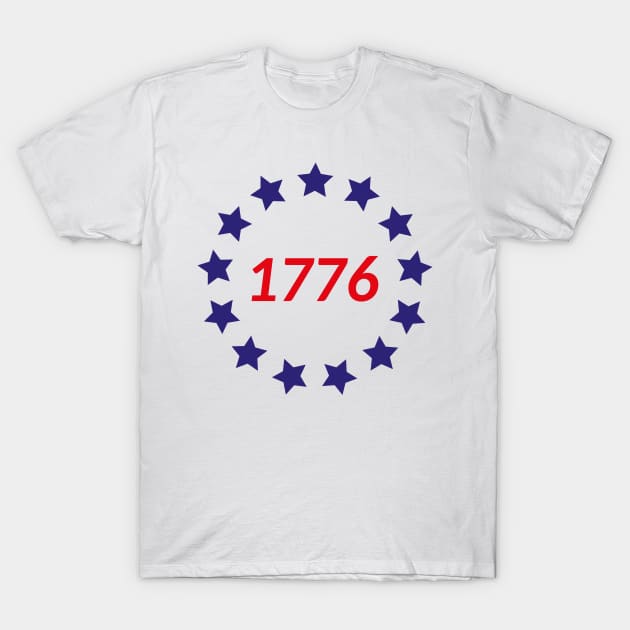 13 Star Betsy Ross 1776 American Flag T-Shirt by Daily Design